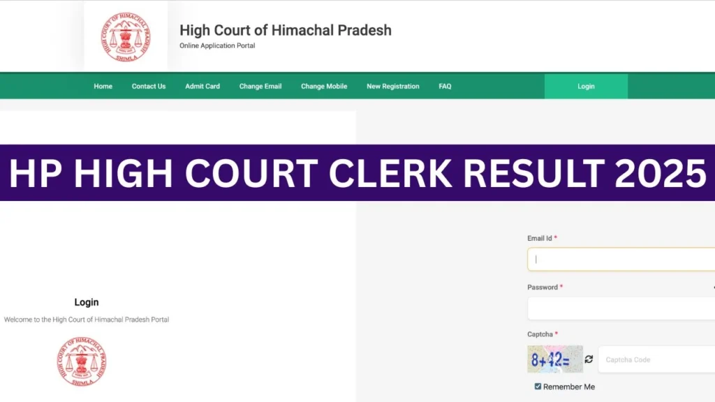 ⁠HP High Court Clerk Result 2025, Cutoff, Scorecard, Merit List