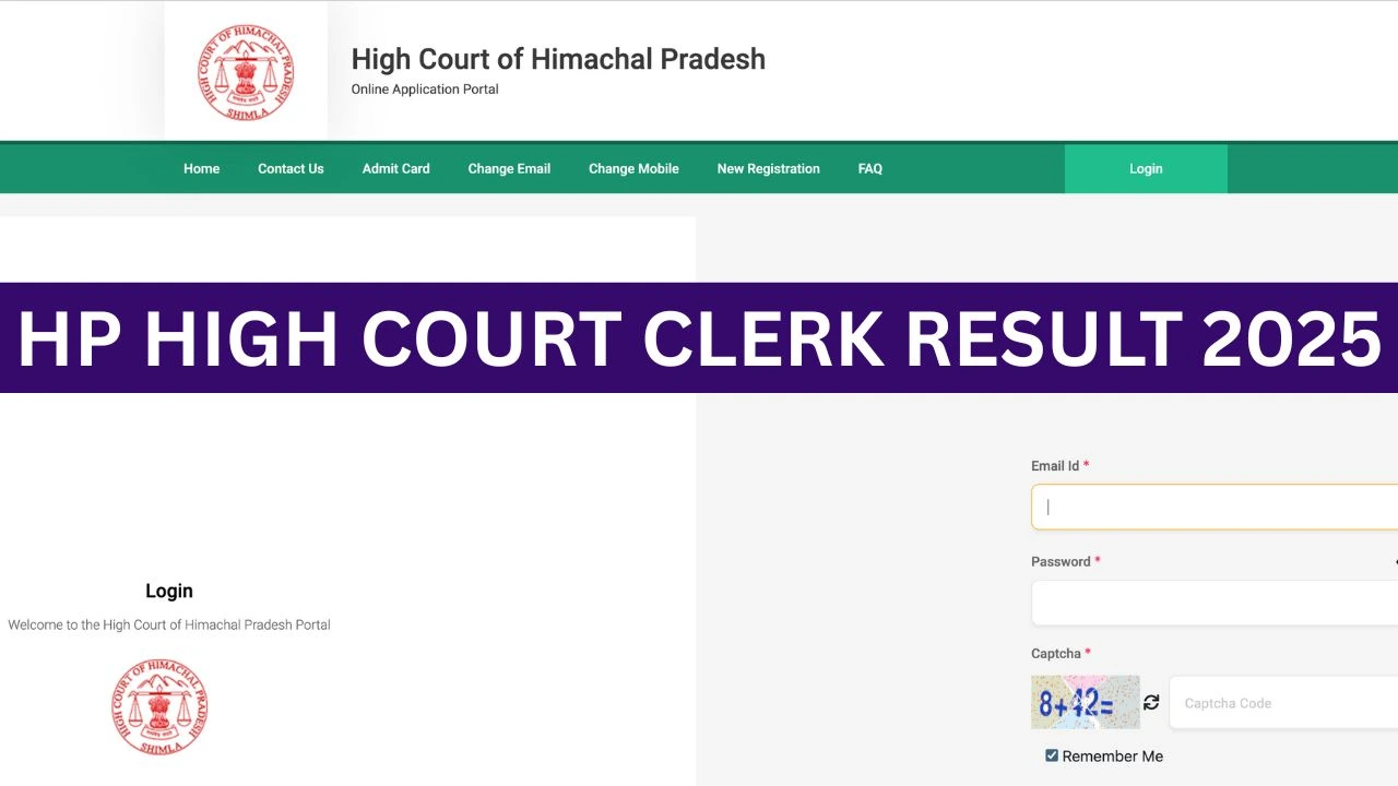 ⁠HP High Court Clerk Result 2025, Cutoff, Scorecard, Merit List