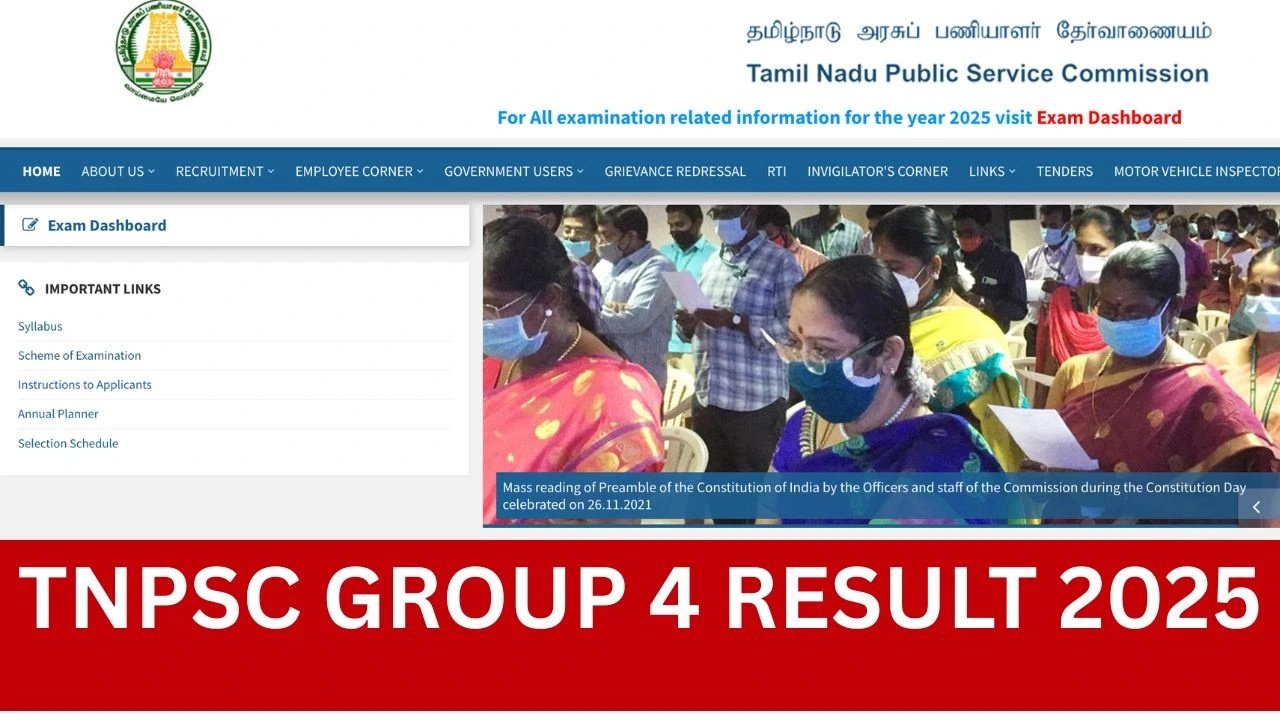 ⁠TNPSC Group 4 Result 2025, Cut off Marks, Merit List
