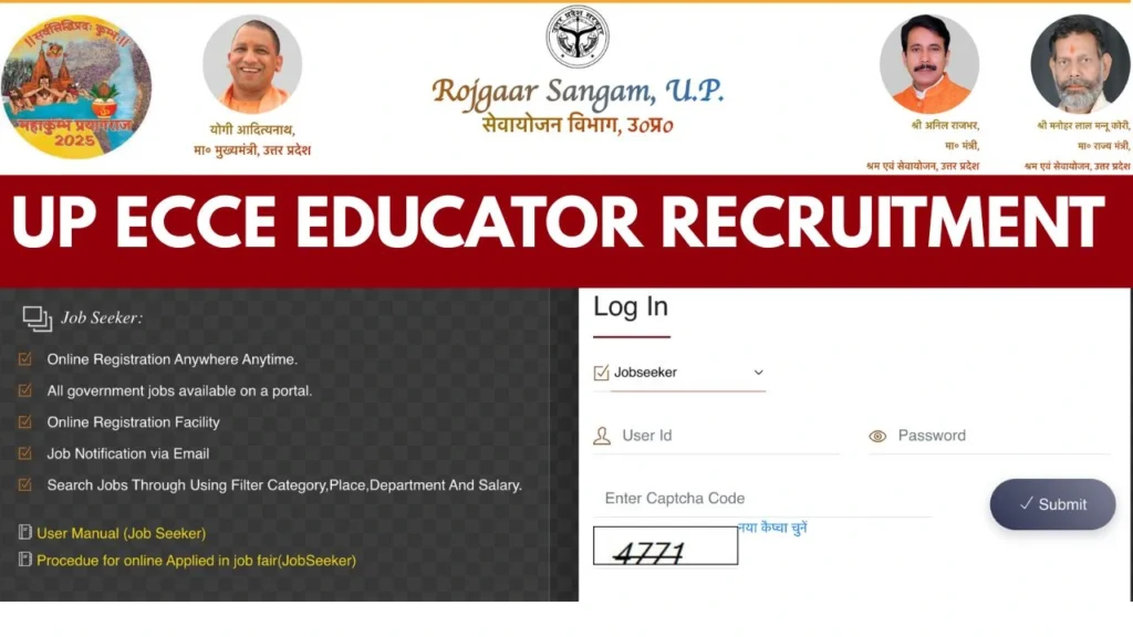 UP ECCE Educator Recruitment 2025, Vacancy, Notification, Apply Online