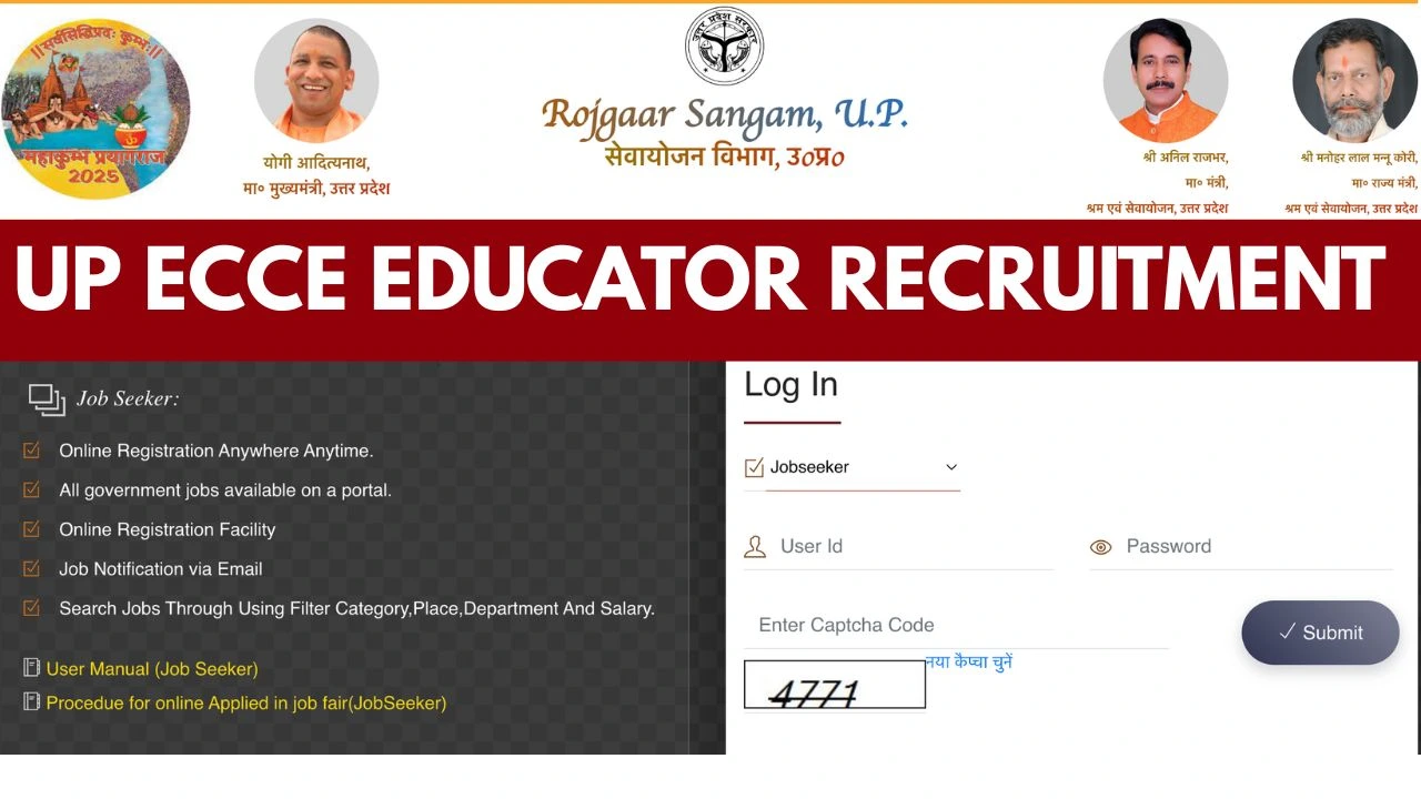 UP ECCE Educator Recruitment 2025, Vacancy, Notification, Apply Online