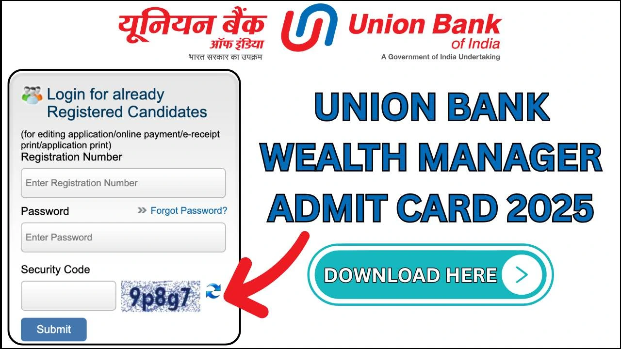 Union Bank Wealth Manager Admit Card 2025